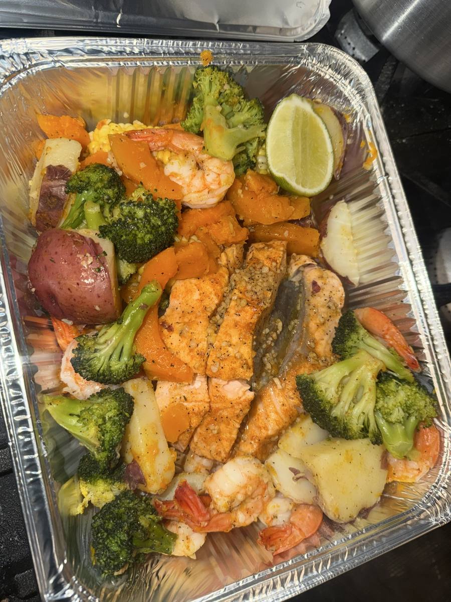 Mofongo with salmon